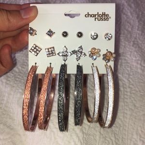 Charlotte Russe Hoop and Stud Earring Set